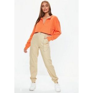 (NEVER WORN) MISSGUIDED TAN CARGO PANTS
